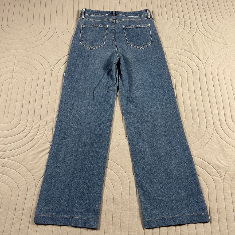 LAgence Clayton High Rise Wide Leg Jeans Womens 27 Blue Stretch Denim USA - Picture 10 of 11